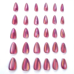 Pink-Purple Aurora Stiletto Press-On Nails,Pink-Purple Aurora Stiletto Press-On Nails 