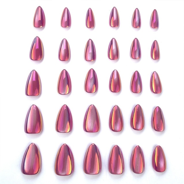 Pink-Purple Aurora Stiletto Press-On Nails,Pink-Purple Aurora Stiletto Press-On Nails 