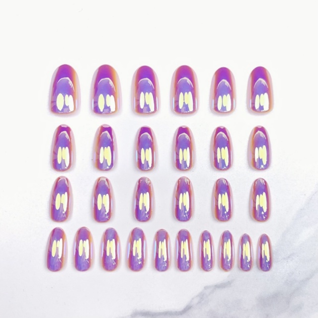 Long almond-shaped pink metallic glossy nails,Long almond-shaped pink metallic glossy nails 