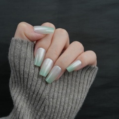Mint Green Ombre Shimmer Press-On Nails,Mint Green Ombre Shimmer Press-On Nails 
