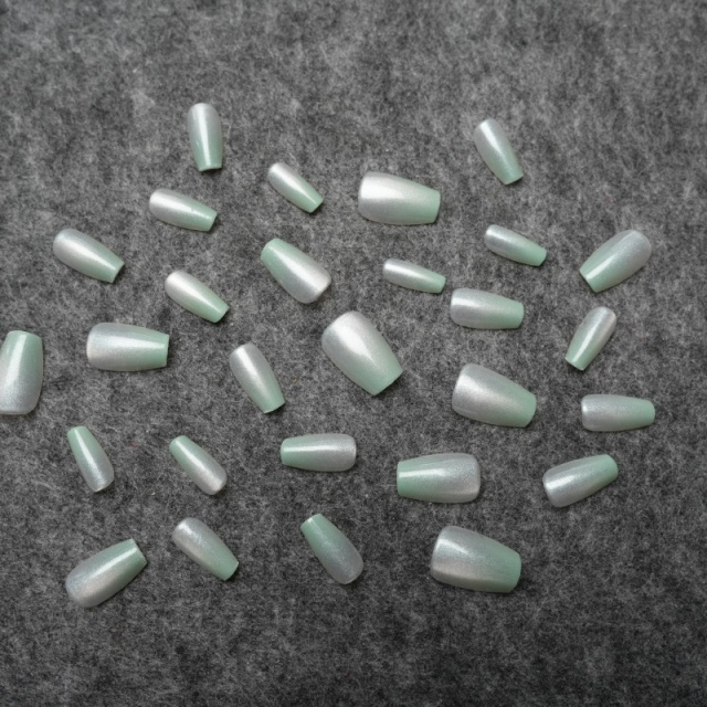 Mint Green Ombre Shimmer Press-On Nails,Mint Green Ombre Shimmer Press-On Nails 