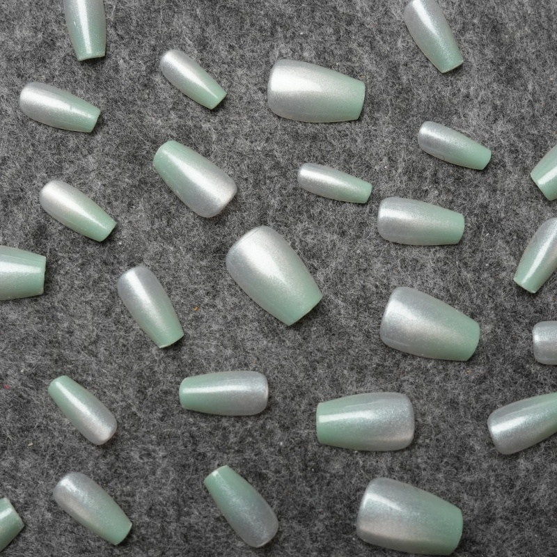 Mint Green Ombre Shimmer Press-On Nails,Mint Green Ombre Shimmer Press-On Nails 