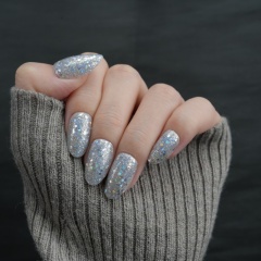 Silver Glitter Bling Wearable Nails,Silver Glitter Bling Wearable Nails 
