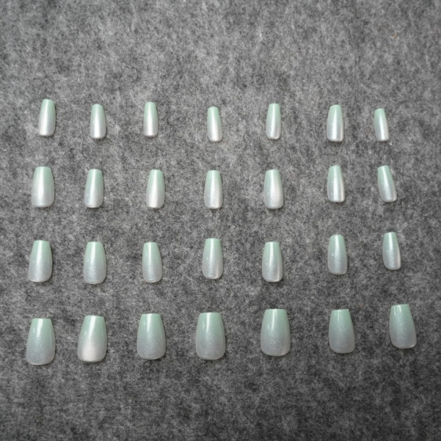 Mint Green Ombre Shimmer Press-On Nails,Mint Green Ombre Shimmer Press-On Nails 
