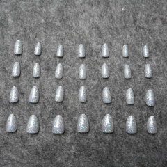 Silver Glitter Bling Wearable Nails,Silver Glitter Bling Wearable Nails 