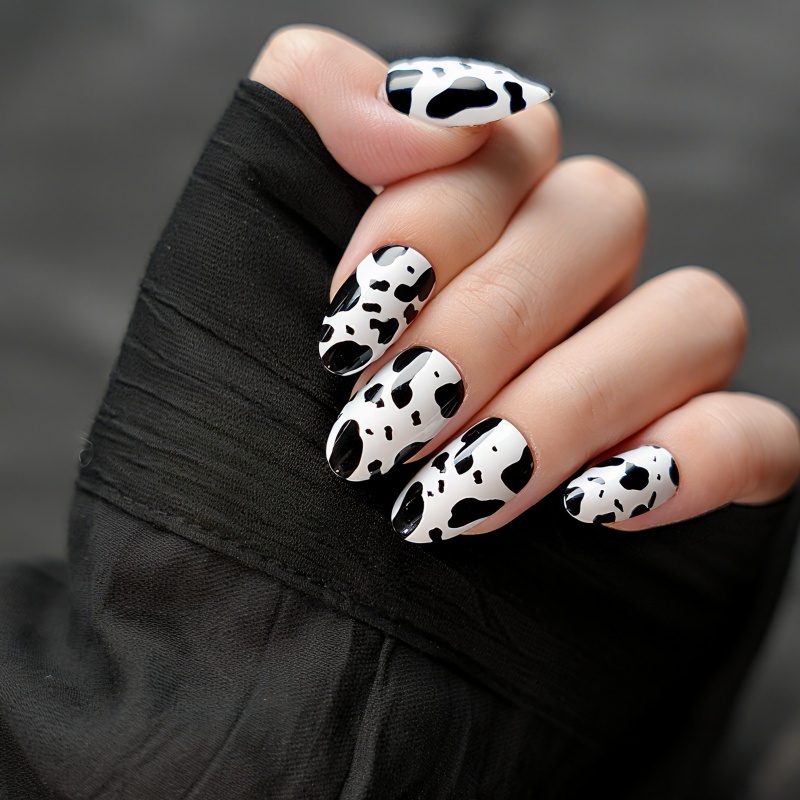 Cow Print Press-On Nails,Cow Print Press-On Nails 