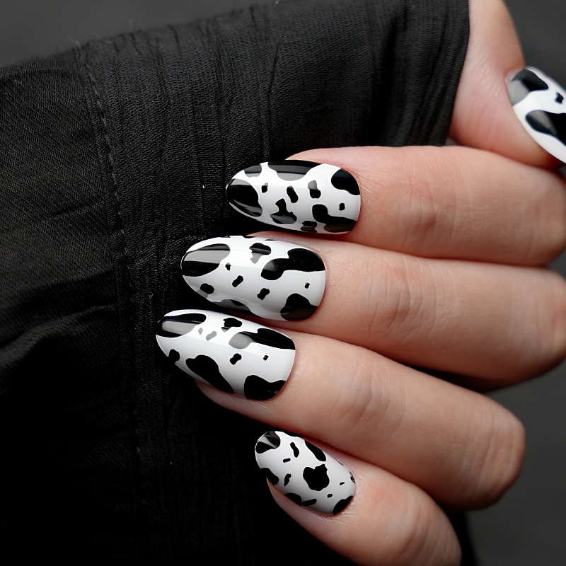 Cow Print Press-On Nails,Cow Print Press-On Nails 
