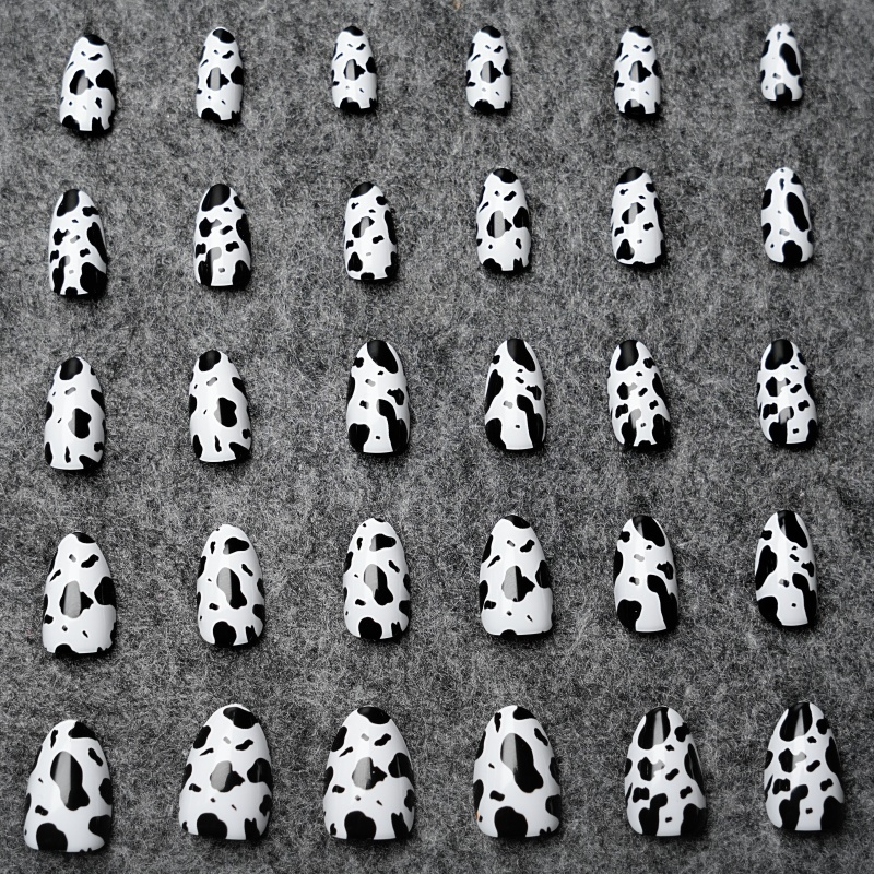 Cow Print Press-On Nails,Cow Print Press-On Nails 