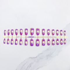 Long almond-shaped pink metallic glossy nails,Long almond-shaped pink metallic glossy nails 