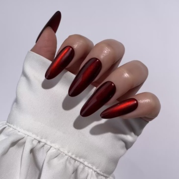 Burgundy Metallic Stiletto Press-On Nails,Burgundy Metallic Stiletto Press-On Nails 