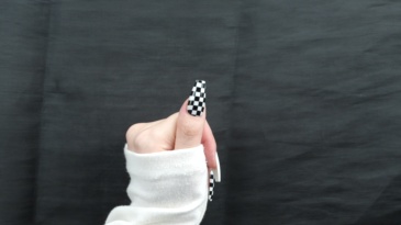 Black-White Checkerboard Stiletto Press-On Nails,Black-White Checkerboard Stiletto Press-On Nails 