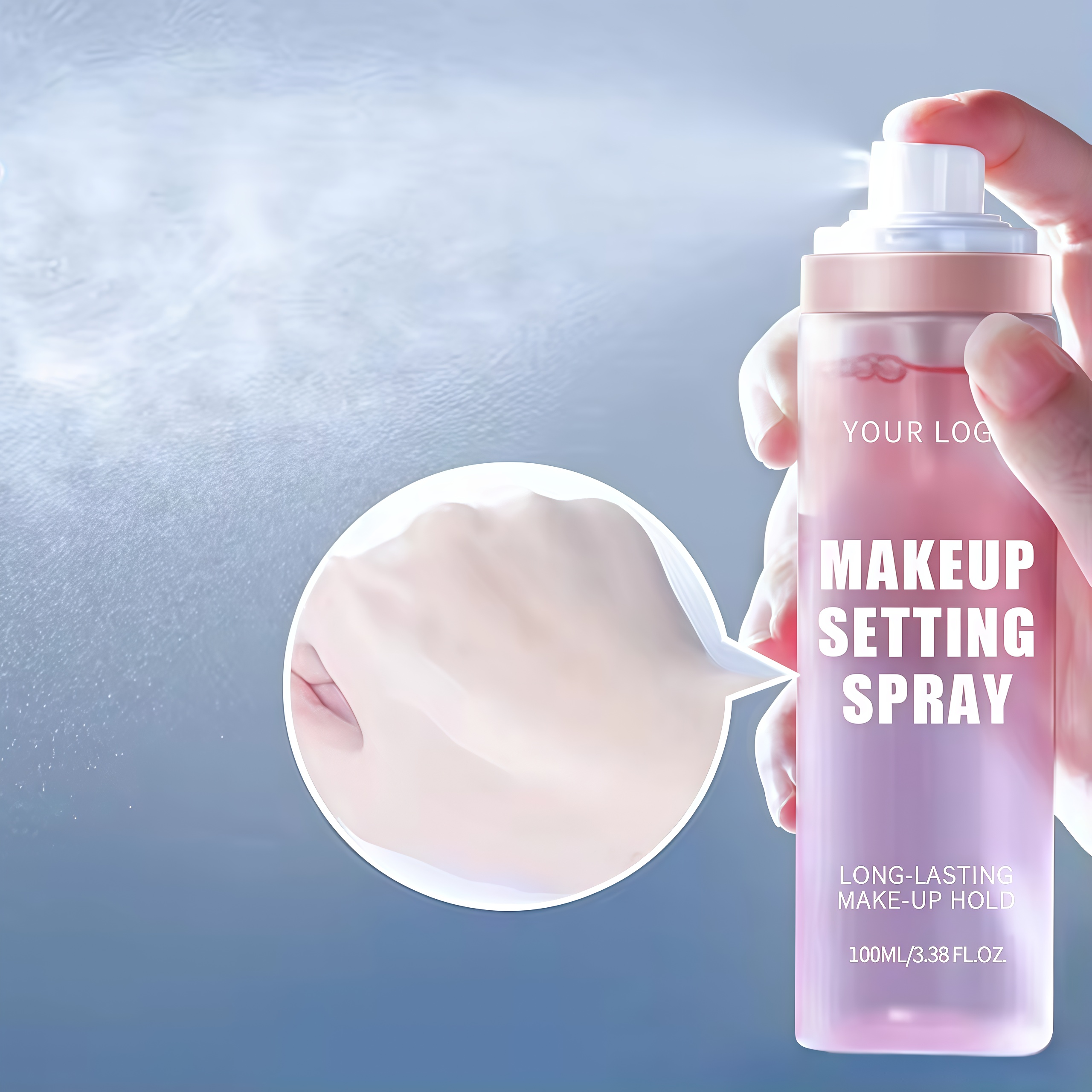 Private Label Pink Luxe Setting Spray - Minimalist Design Custom Packaging for Brands
