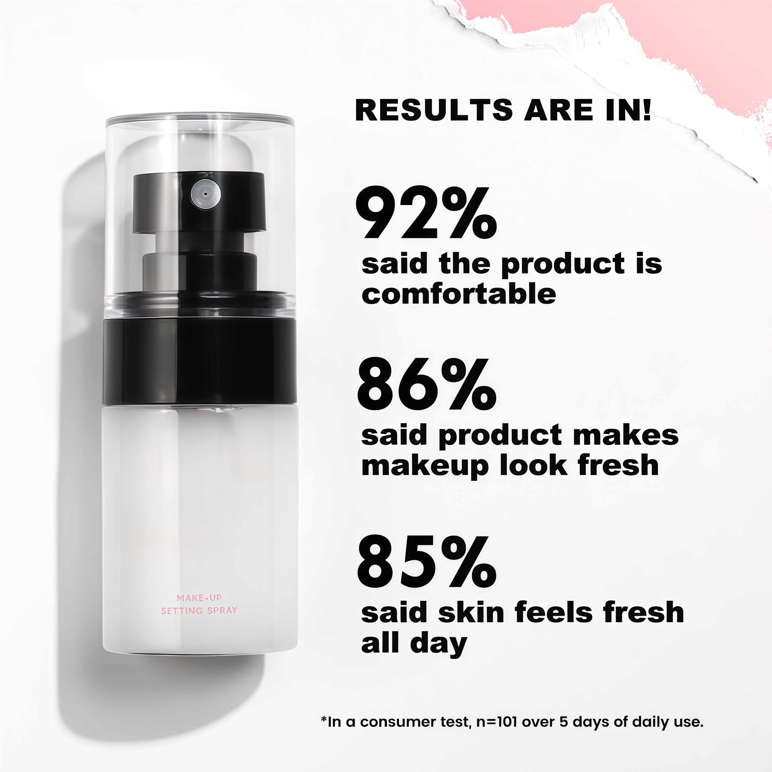 Private Label Dewy Setting Spray - Minimalist Black & White Bottle Customization