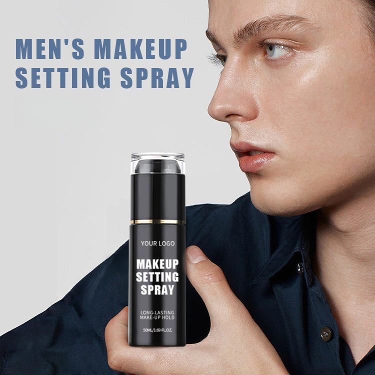 B2B Men's Long-Lasting Setting Spray - 50ml Sleek Black Spray Bottle with GMPC Certification