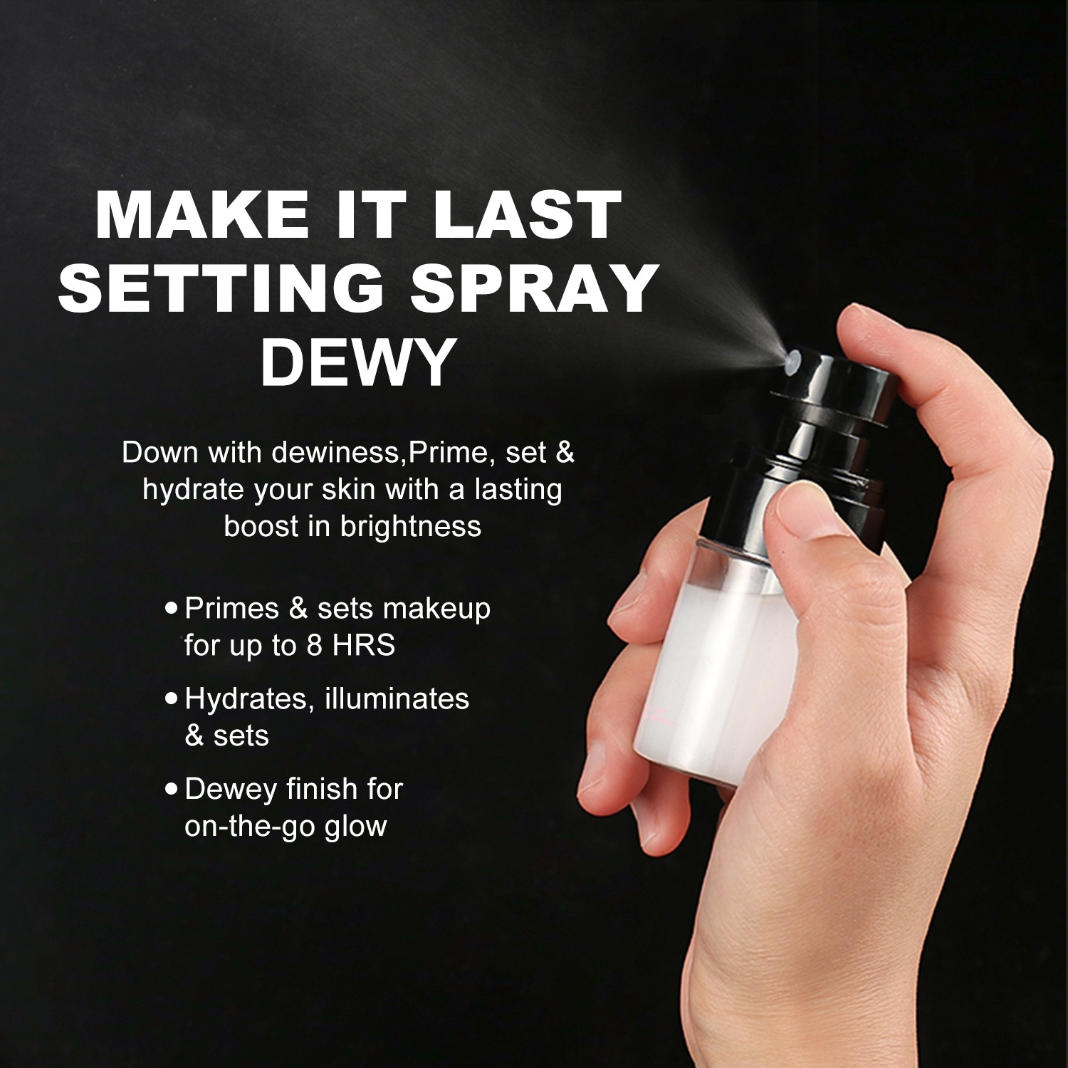 Vegan Cruelty-Free Dewy Setting Spray - 30ml Hydrating Long-Wearing B2B Bulk Supply