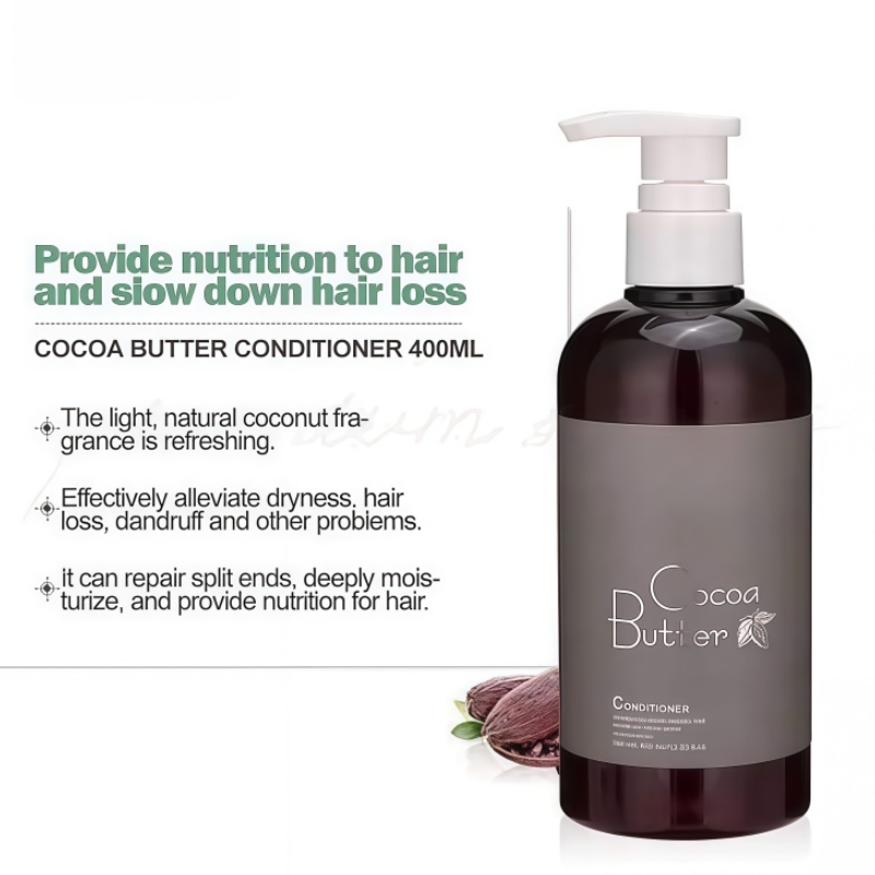 Cocoa Butter Environmental Damage Protect Shampoo (400ml) - B2B Private Label Ingredient Highlighting + Small-Batch Trial Packaging Service Vegan Formula