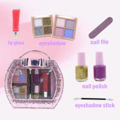 Customizable Glitter Makeup Kit Components (Lip Gloss/Eyeshadow/Nail Polish) - B2B Component Selection Flexibility + Private Label Labeling for Individual Items Bulk Order