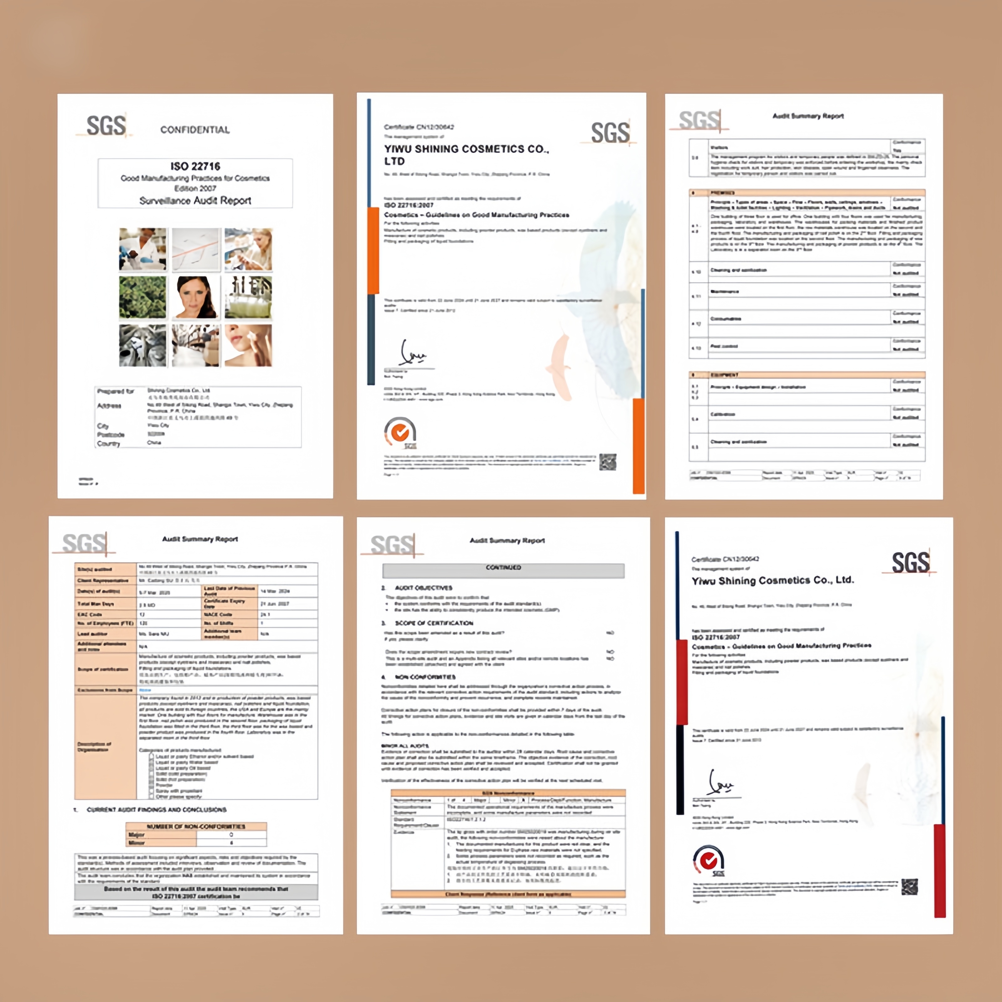 SGS ISO 22716 Cosmetic GMP Certification Documents - B2B Compliance Document Package + Audit Report Customization for Client Verification