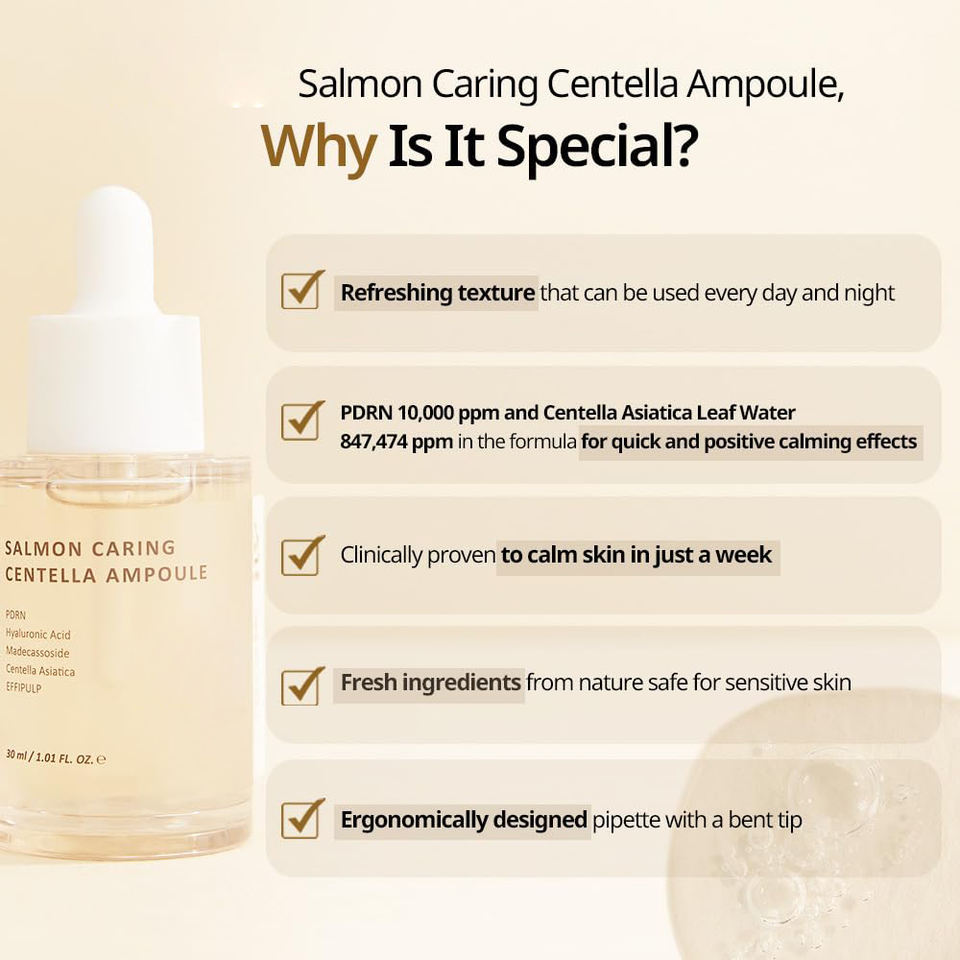 Salmon Caring Centella Ampoule | PDRN B2B Calming Skincare Supply,Salmon Caring Centella Ampoule | PDRN B2B Calming Skincare Supply 