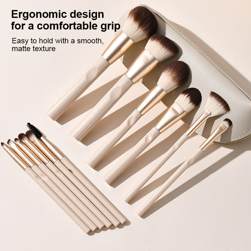 Wholesale 12Pcs Bionic Fiber Makeup Brush Set Supplier - Custom Logo Cosmetic Brush Kit with Storage Pouch,Wholesale 12Pcs Bionic Fiber Makeup Brush Set Supplier - Custom Logo Cosmetic Brush Kit with Storage Pouch 