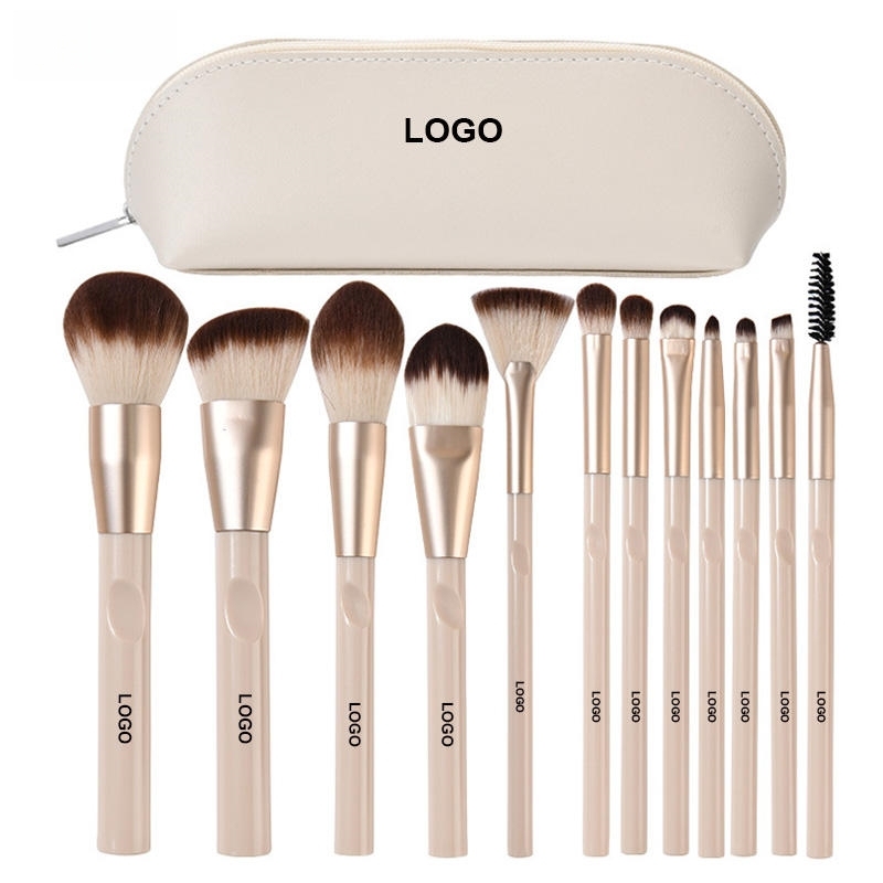 Wholesale 12Pcs Bionic Fiber Makeup Brush Set Supplier - Custom Logo Cosmetic Brush Kit with Storage Pouch,Wholesale 12Pcs Bionic Fiber Makeup Brush Set Supplier - Custom Logo Cosmetic Brush Kit with Storage Pouch 