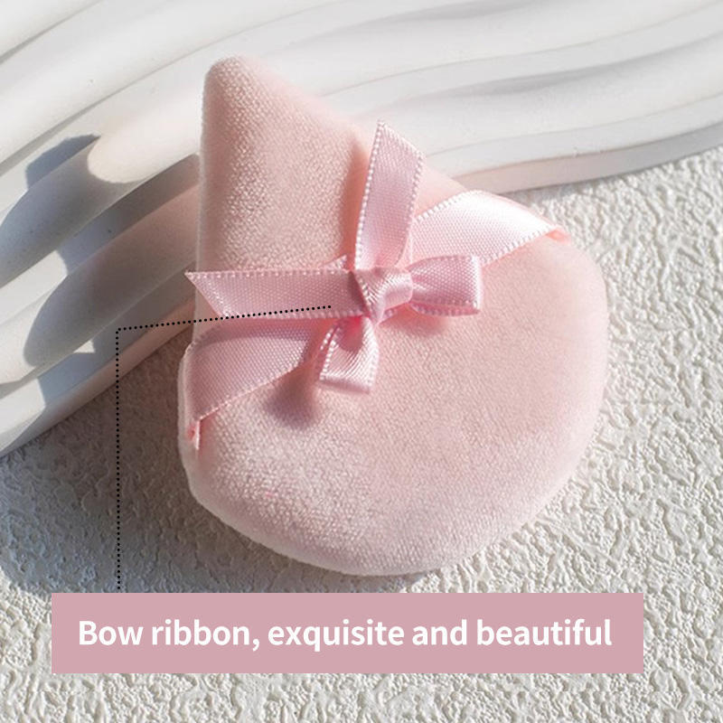 Bowknot Decorated Teardrop Velvet Powder Puff – Customizable Cosmetic Puff for B2B Wholesale,Bowknot Decorated Teardrop Velvet Powder Puff – Customizable Cosmetic Puff for B2B Wholesale 