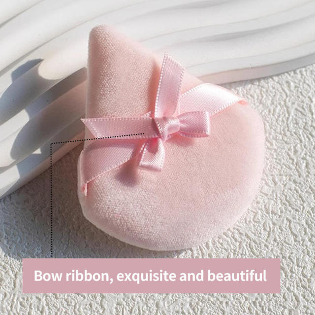 Bowknot Decorated Teardrop Velvet Powder Puff – Customizable Cosmetic Puff for B2B Wholesale,Bowknot Decorated Teardrop Velvet Powder Puff – Customizable Cosmetic Puff for B2B Wholesale 