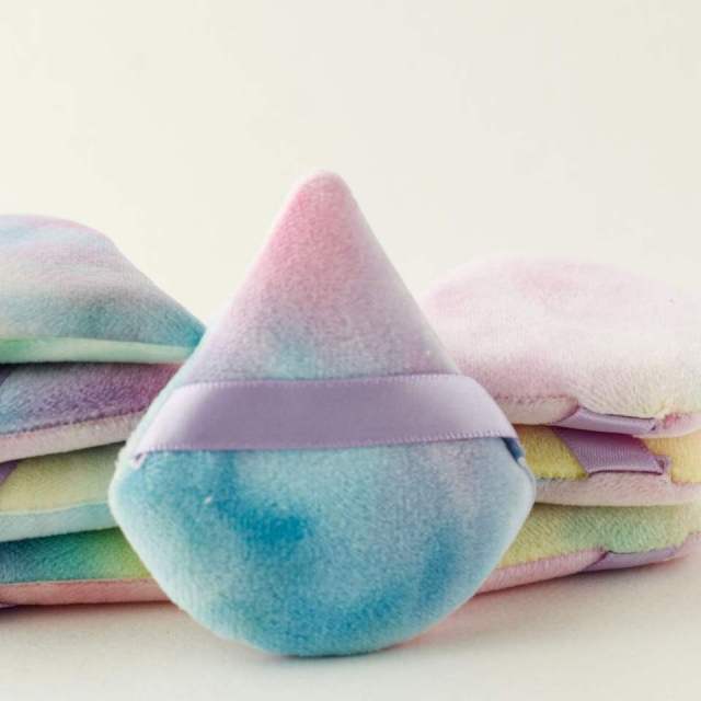 Rainbow Tie-Dye Velvet Powder Puff Set – Teardrop Cosmetic Puffs for B2B Wholesale,Rainbow Tie-Dye Velvet Powder Puff Set – Teardrop Cosmetic Puffs for B2B Wholesale 