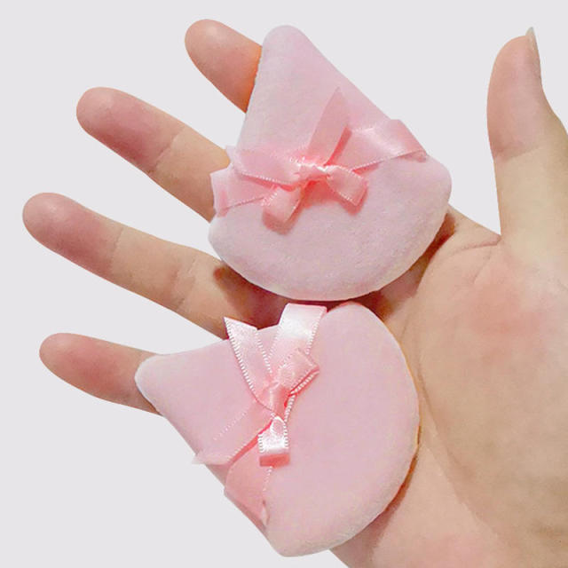 Bowknot Decorated Teardrop Velvet Powder Puff – Customizable Cosmetic Puff for B2B Wholesale,Bowknot Decorated Teardrop Velvet Powder Puff – Customizable Cosmetic Puff for B2B Wholesale 