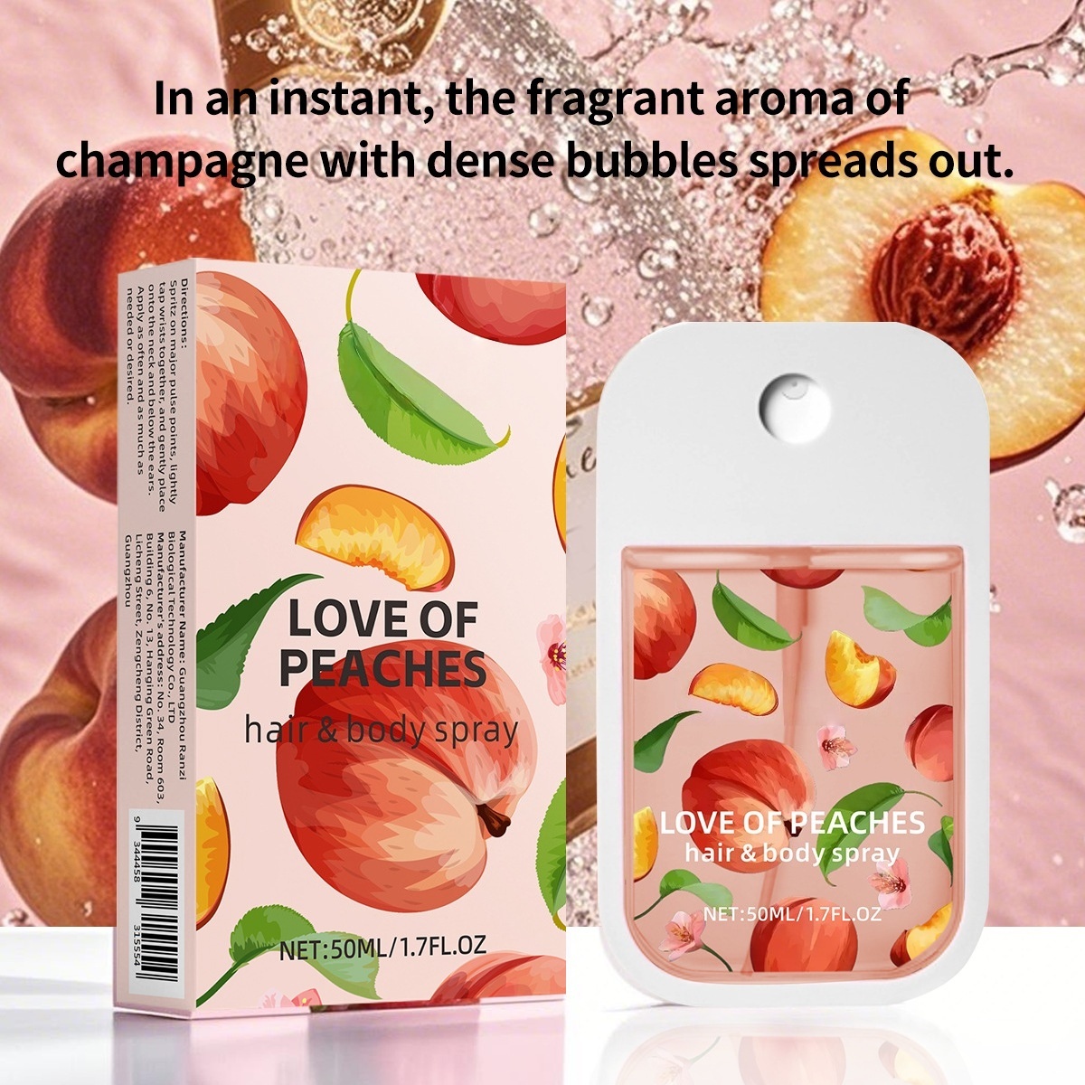 Love of Peaches Hair & Body Spray Wholesale | 50ml Portable Peach Champagne Fragrance Supplier,Love of Peaches Hair & Body Spray Wholesale | 50ml Portable Peach Champagne Fragrance Supplier 