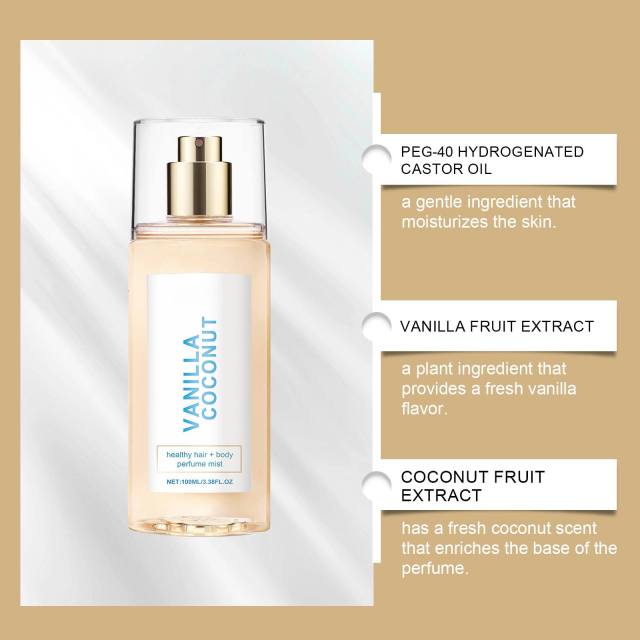 Vanilla Coconut Hair & Body Perfume Mist - Moisturizing Fragrance Wholesale Supplier,Vanilla Coconut Hair & Body Perfume Mist - Moisturizing Fragrance Wholesale Supplier 