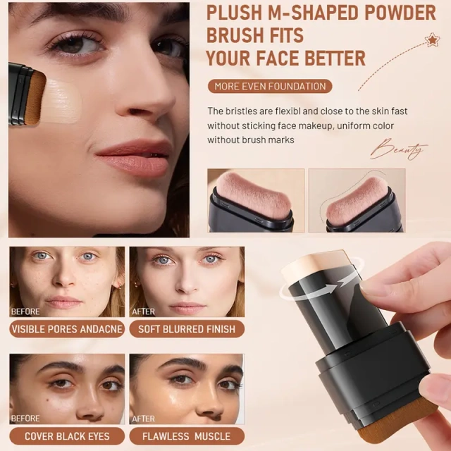 Luminous Dual-Ended Concealer Foundation Stick with Built-in Brushes OEM Manufacturer | 24H Long-Lasting For Wholesale,Luminous Dual-Ended Concealer Foundation Stick with Built-in Brushes OEM Manufacturer | 24H Long-Lasting For Wholesale 
