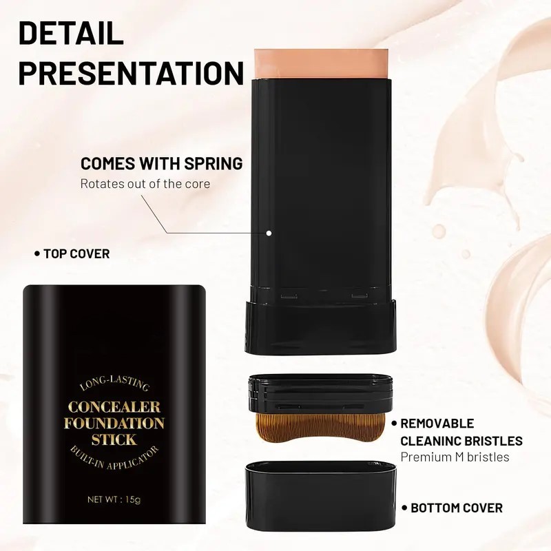 Luminous Dual-Ended Concealer Foundation Stick with Built-in Brushes OEM Manufacturer | 24H Long-Lasting For Wholesale,Luminous Dual-Ended Concealer Foundation Stick with Built-in Brushes OEM Manufacturer | 24H Long-Lasting For Wholesale 
