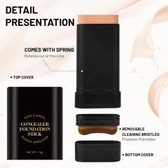 Luminous Dual-Ended Concealer Foundation Stick with Built-in Brushes OEM Manufacturer | 24H Long-Lasting For Wholesale,Luminous Dual-Ended Concealer Foundation Stick with Built-in Brushes OEM Manufacturer | 24H Long-Lasting For Wholesale 
