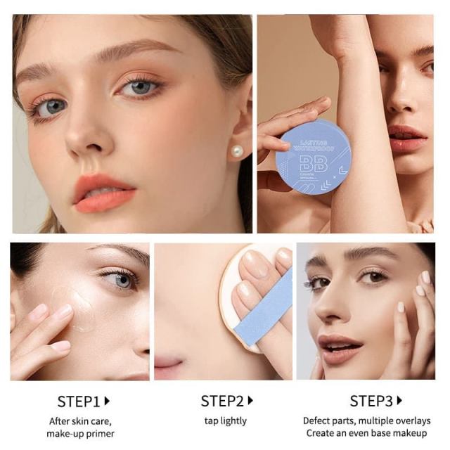 Long-Wear Concealing Liquid Foundation Cushion & Hydrating Concealing BB Cream,Long-Wear Concealing Liquid Foundation Cushion & Hydrating Concealing BB Cream 
