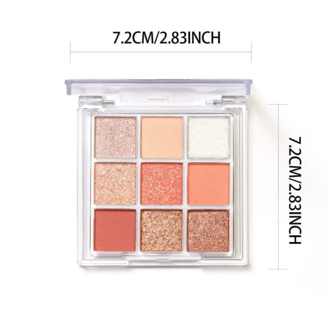 Nine-Color Private Label Eyeshadow Palette With Glitter, Shimmer, Matte & Transparent Finishes,Nine-Color Private Label Eyeshadow Palette With Glitter, Shimmer, Matte & Transparent Finishes 