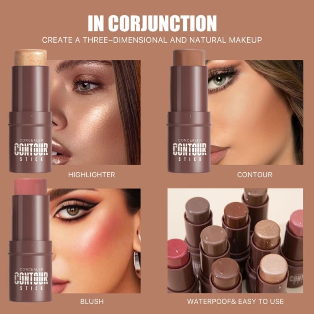 Contour Stick for Facial Sculpting & Makeup, Natural Concealer Blush Highlighter Stick OEM Manufacturer,Contour Stick for Facial Sculpting & Makeup, Natural Concealer Blush Highlighter Stick OEM Manufacturer 