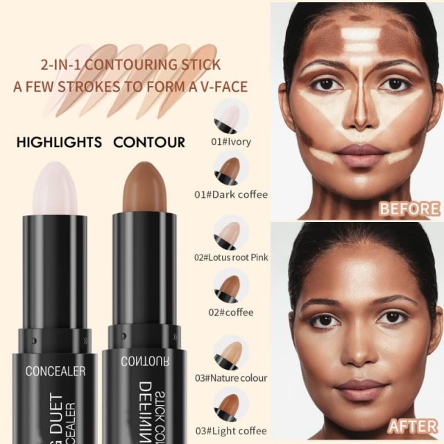 Dual-end Contour Stick, Shading, Highlighting, Brightening, Waterproof Concealer Pen OEM Manufacturer & Supplier,Dual-end Contour Stick, Shading, Highlighting, Brightening, Waterproof Concealer Pen OEM Manufacturer & Supplier 