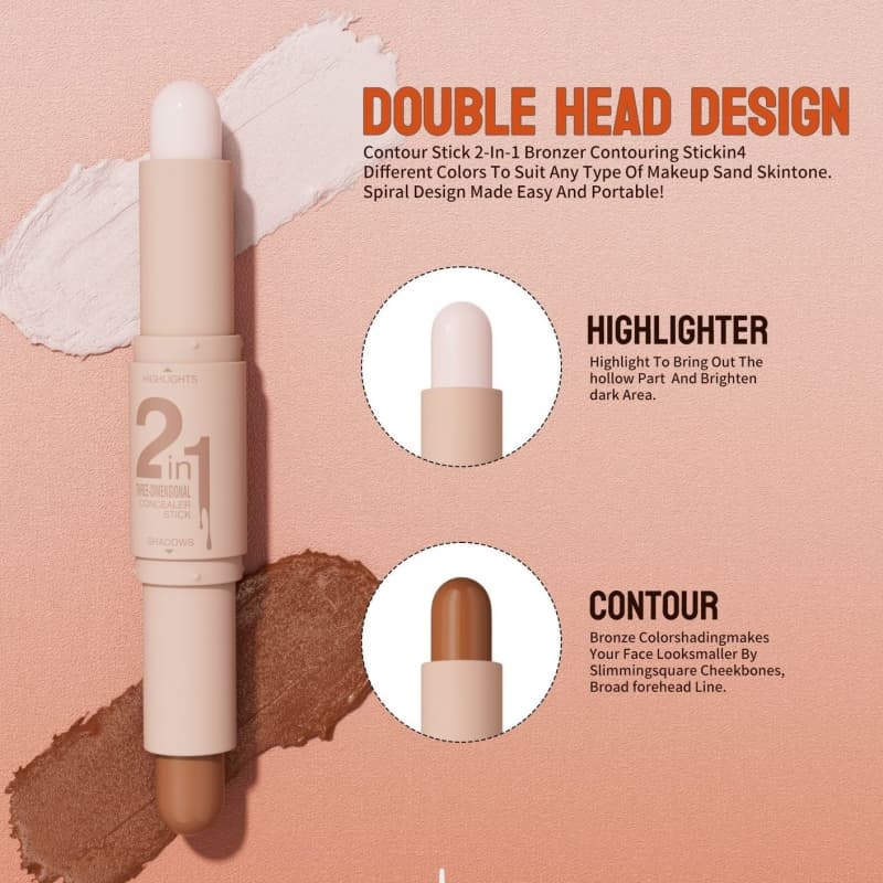 Dual-ended Highlight & Contour Stick, Shading & Concealer Pen OEM Manufacturer & Supplier,Dual-ended Highlight & Contour Stick, Shading & Concealer Pen OEM Manufacturer & Supplier 