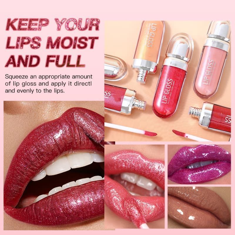 Mirror-Finish Pearlescent Lip Gloss, Shimmering Lip Tint, Long-Lasting Liquid Lipstick & Lip Oil,Mirror-Finish Pearlescent Lip Gloss, Shimmering Lip Tint, Long-Lasting Liquid Lipstick & Lip Oil 