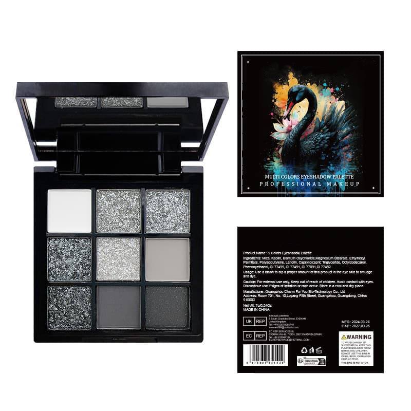 Black Swan Dark Punk Shimmer Matte Nine-Color Eyeshadow Palette OEM Manufacturer & Supplier,Black Swan Dark Punk Shimmer Matte Nine-Color Eyeshadow Palette OEM Manufacturer & Supplier 