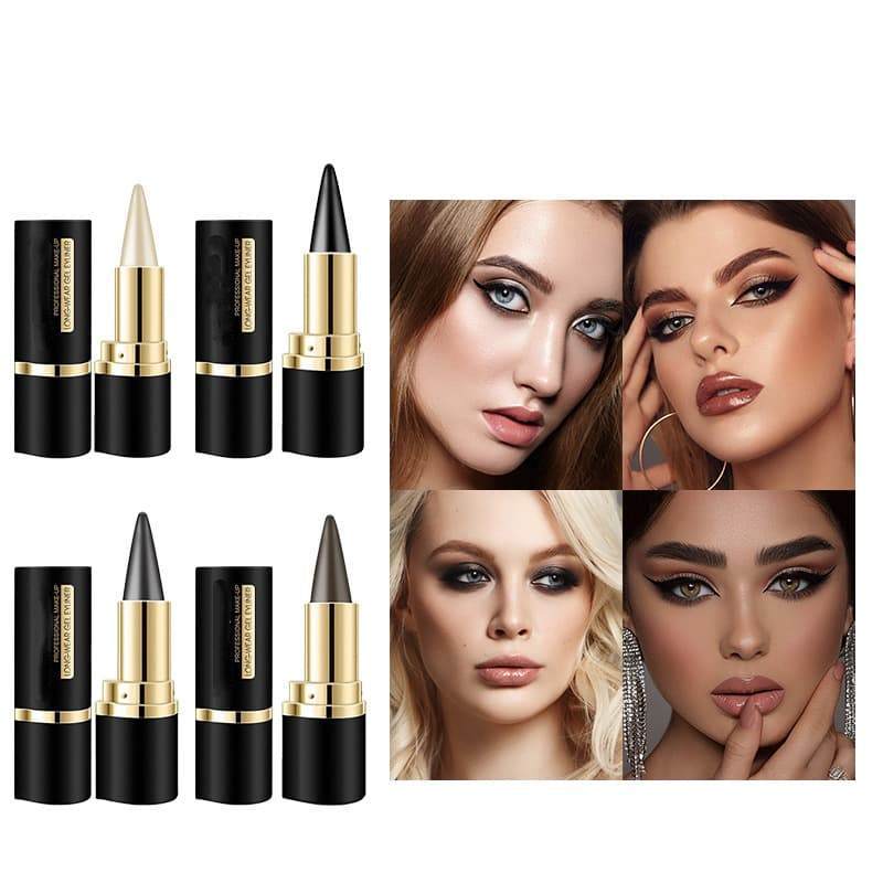 Matte Waterproof Smudge-proof Black Single-ended Solid Eyeliner Cream For Women,Matte Waterproof Smudge-proof Black Single-ended Solid Eyeliner Cream For Women 