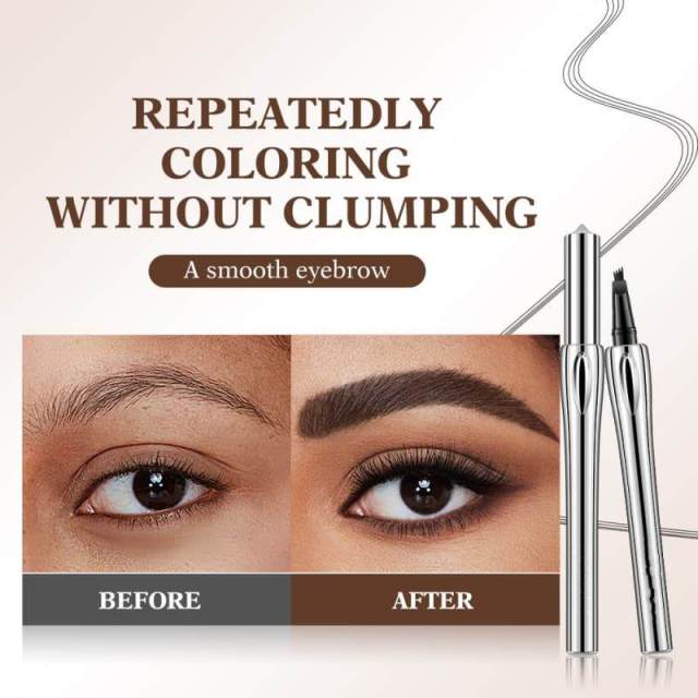 Four-Pronged Eyebrow Pencil, Waterproof, Smudge-Proof, Natural-Looking Liquid Eyebrow Pencil,Four-Pronged Eyebrow Pencil, Waterproof, Smudge-Proof, Natural-Looking Liquid Eyebrow Pencil 