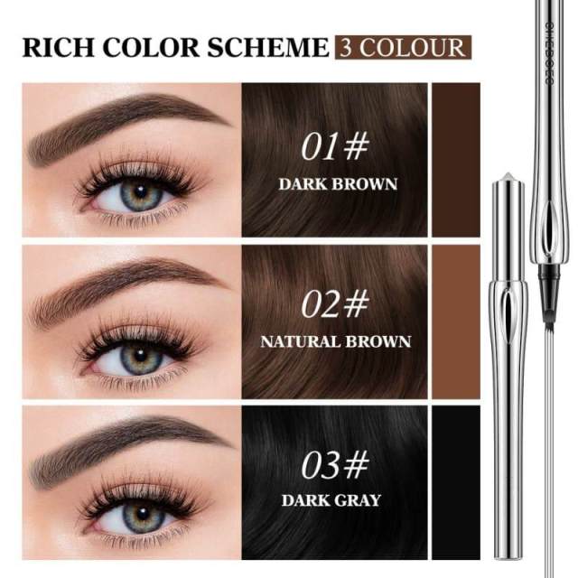 Four-Pronged Eyebrow Pencil, Waterproof, Smudge-Proof, Natural-Looking Liquid Eyebrow Pencil,Four-Pronged Eyebrow Pencil, Waterproof, Smudge-Proof, Natural-Looking Liquid Eyebrow Pencil 