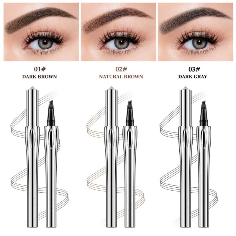 Four-Pronged Eyebrow Pencil, Waterproof, Smudge-Proof, Natural-Looking Liquid Eyebrow Pencil,Four-Pronged Eyebrow Pencil, Waterproof, Smudge-Proof, Natural-Looking Liquid Eyebrow Pencil 