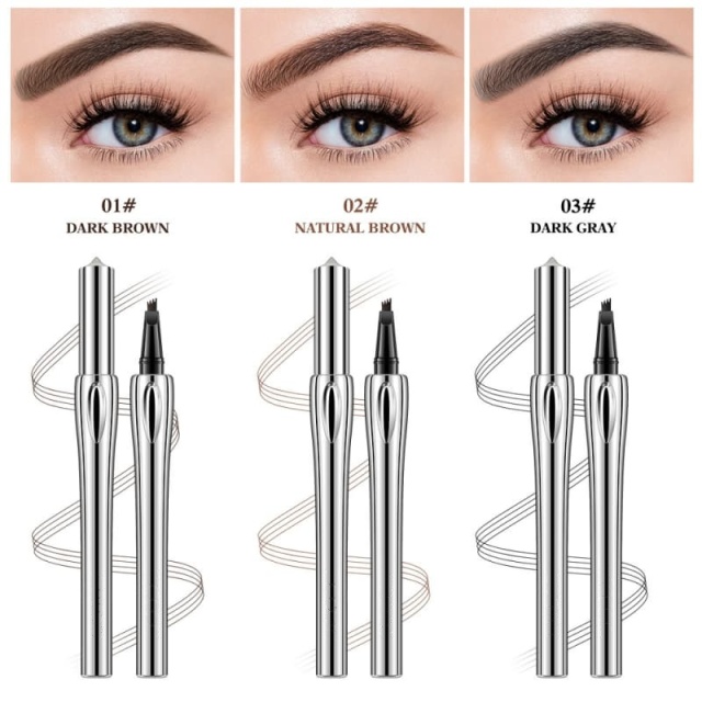 Four-Pronged Eyebrow Pencil, Waterproof, Smudge-Proof, Natural-Looking Liquid Eyebrow Pencil,Four-Pronged Eyebrow Pencil, Waterproof, Smudge-Proof, Natural-Looking Liquid Eyebrow Pencil 