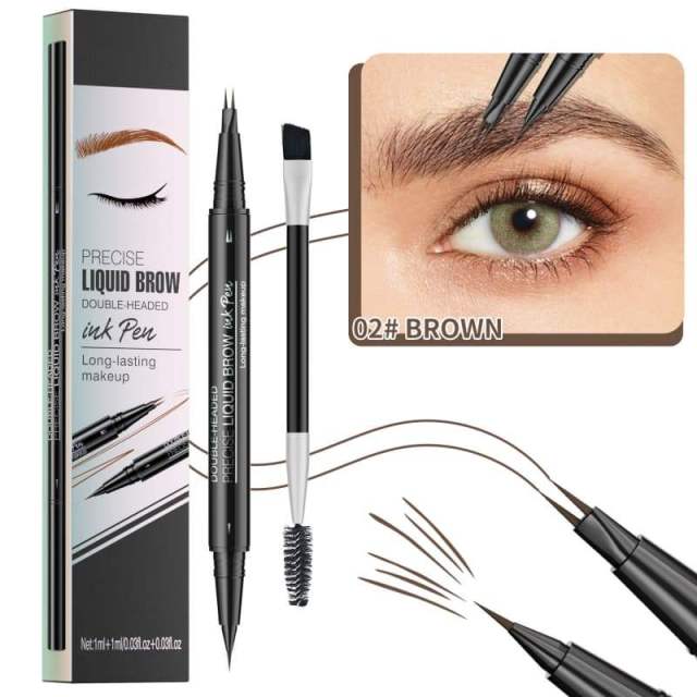 Natural & Smooth Dual-ended Eyebrow Pencil, Waterproof, Sweat-Proof & Smudge-Proof,Natural & Smooth Dual-ended Eyebrow Pencil, Waterproof, Sweat-Proof & Smudge-Proof 