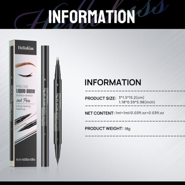 Natural & Smooth Dual-ended Eyebrow Pencil, Waterproof, Sweat-Proof & Smudge-Proof,Natural & Smooth Dual-ended Eyebrow Pencil, Waterproof, Sweat-Proof & Smudge-Proof 