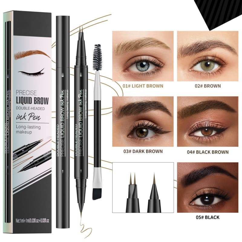 Natural & Smooth Dual-ended Eyebrow Pencil, Waterproof, Sweat-Proof & Smudge-Proof,Natural & Smooth Dual-ended Eyebrow Pencil, Waterproof, Sweat-Proof & Smudge-Proof 