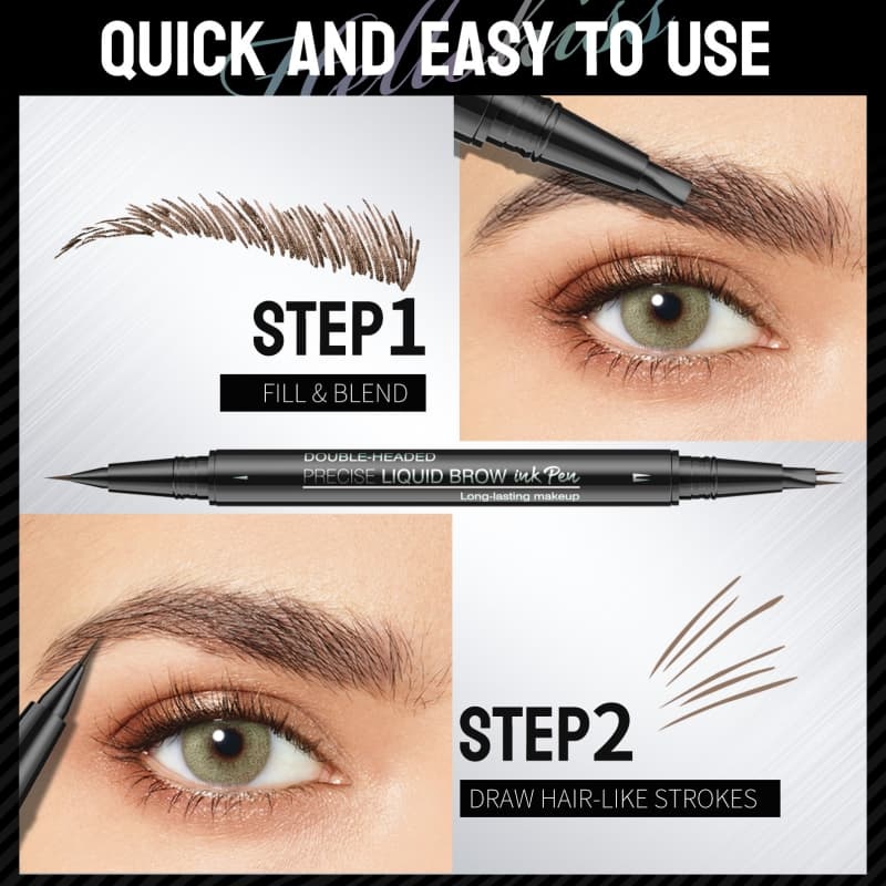 Natural & Smooth Dual-ended Eyebrow Pencil, Waterproof, Sweat-Proof & Smudge-Proof,Natural & Smooth Dual-ended Eyebrow Pencil, Waterproof, Sweat-Proof & Smudge-Proof 